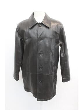Mint Black Leather Coat Jacket Men Man Size 42 Medium